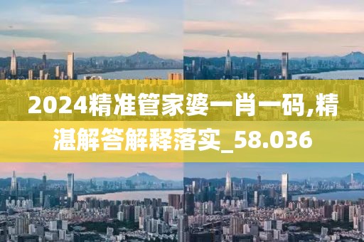 2024精准管家婆一肖一码,精湛解答解释落实_58.036