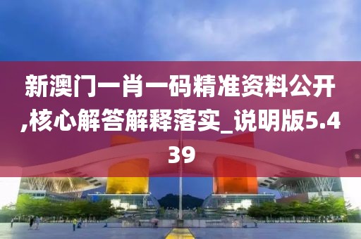 新澳门一肖一码精准资料公开,核心解答解释落实_说明版5.439