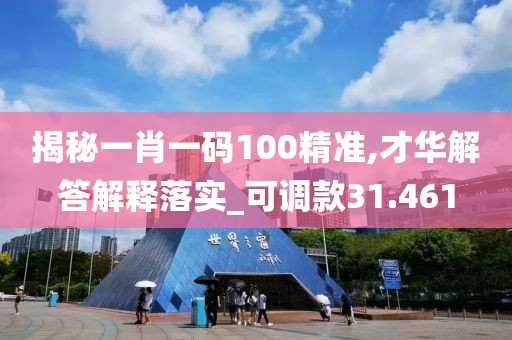 揭秘一肖一码100精准,才华解答解释落实_可调款31.461