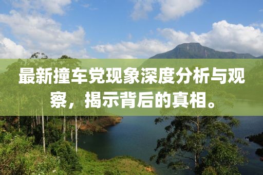 最新撞车党现象深度分析与观察，揭示背后的真相。