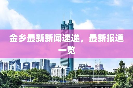 金乡最新新闻速递，最新报道一览