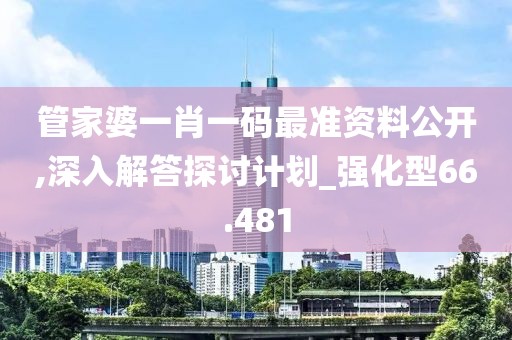 管家婆一肖一码最准资料公开,深入解答探讨计划_强化型66.481