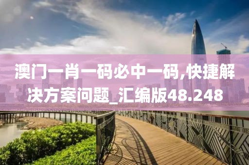 澳门一肖一码必中一码,快捷解决方案问题_汇编版48.248