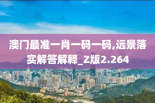 澳门最准一肖一码一码,远景落实解答解释_Z版2.264