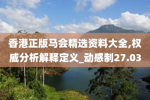 香港正版马会精选资料大全,权威分析解释定义_动感制27.03