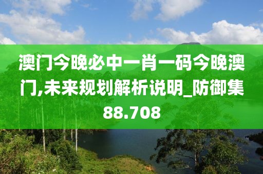 澳门今晚必中一肖一码今晚澳门,未来规划解析说明_防御集88.708